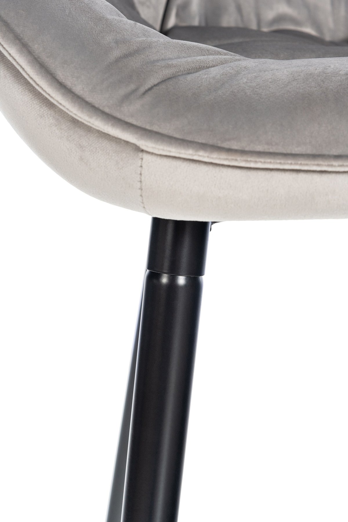 Set van 2 barkrukken Gibson grijs,Fluweel grau
