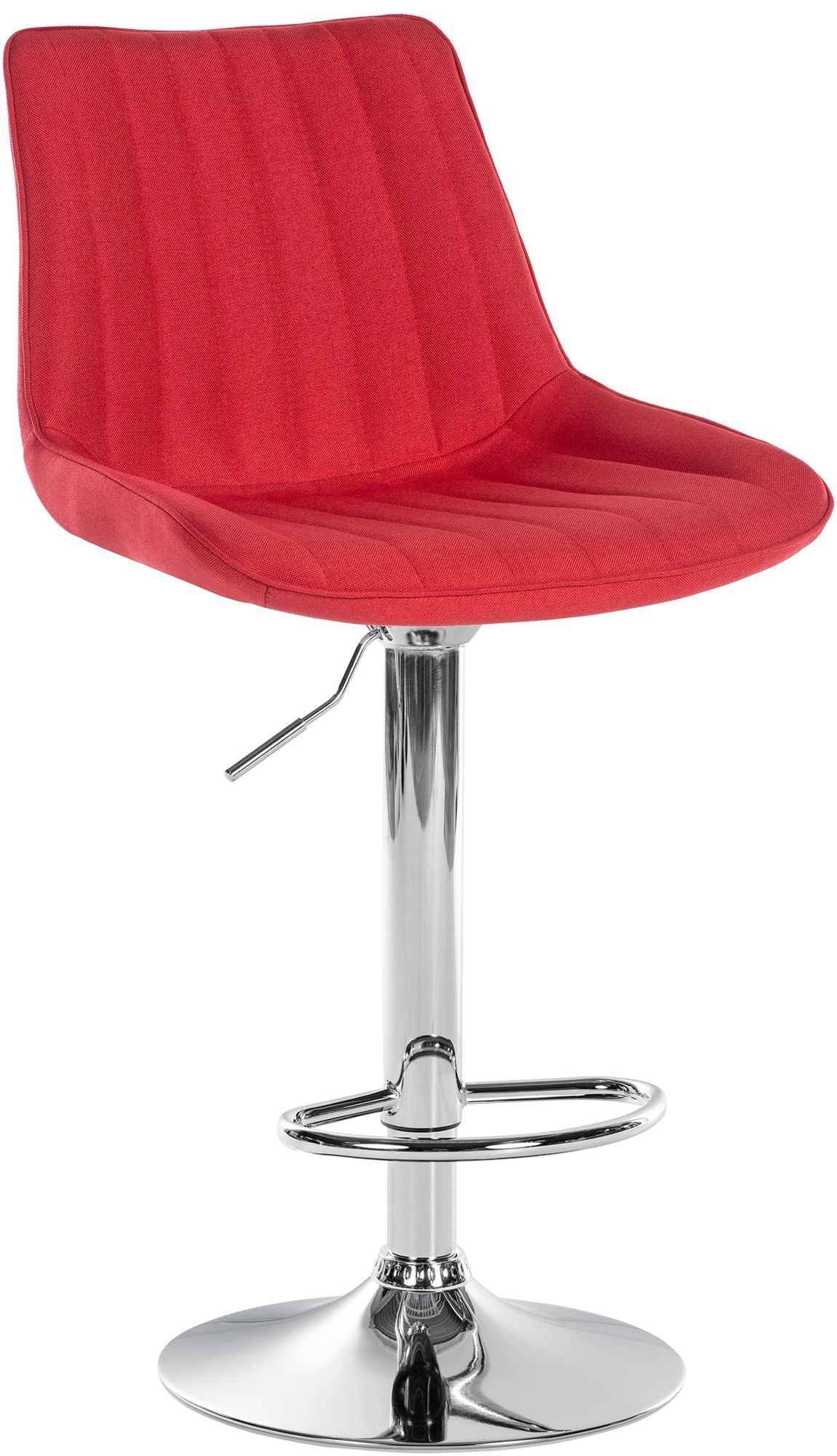 Barkruk Toni Stof rood,chroom rot