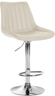 Barkruk Toni kunstleer creme,chroom creme