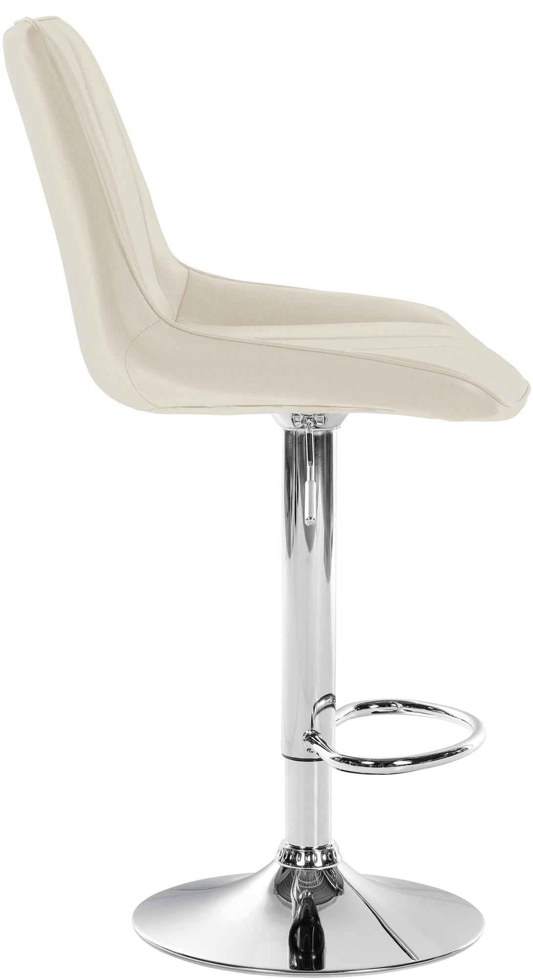 Barkruk Toni kunstleer creme,chroom creme