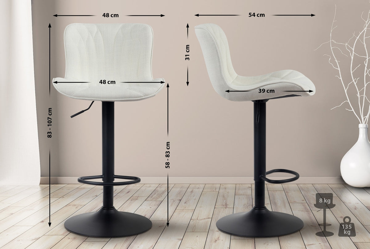 Barkruk Linus creme,Stof creme