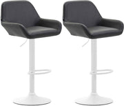 Set van 2 barkrukken Braga kunstleer zwart,wit schwarz