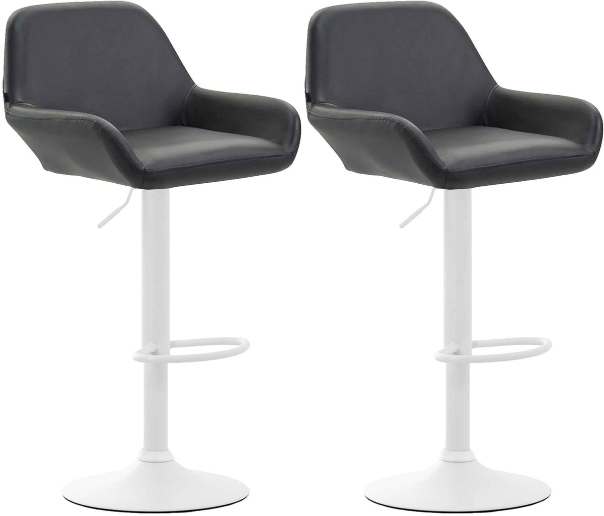 Set van 2 barkrukken Braga kunstleer zwart,wit schwarz