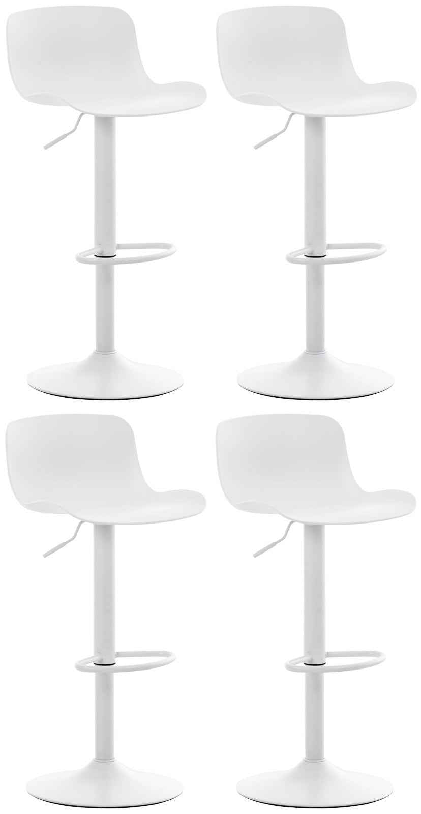 Set van 4 barkrukken Almada Kunststof wit weiß
