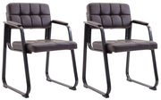Set van 2 eetkamerstoelen Canada B Kunstleer bruin braun