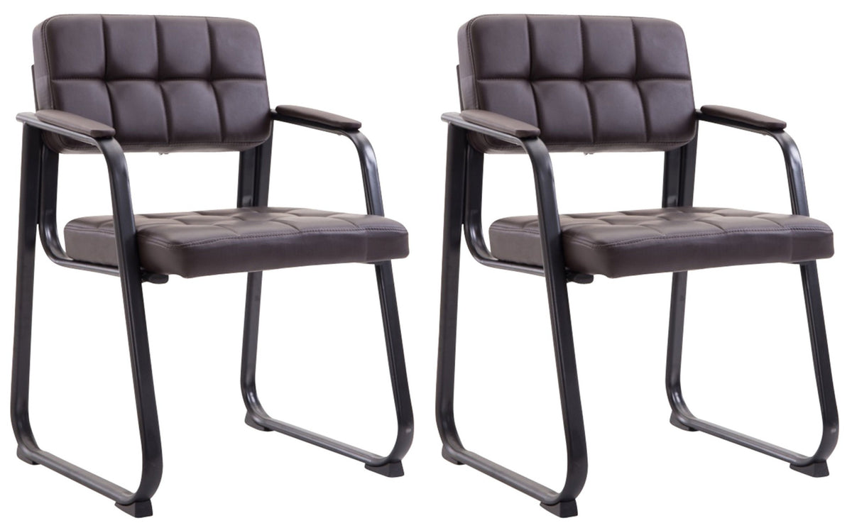 Set van 2 eetkamerstoelen Canada B Kunstleer bruin braun