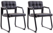Set van 2 eetkamerstoelen Canada B Kunstleer zwart schwarz