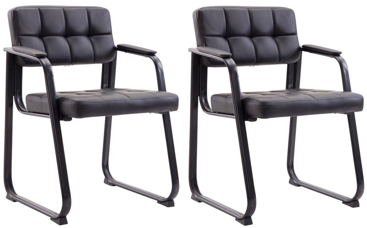 Set van 2 eetkamerstoelen Canada B Kunstleer zwart schwarz