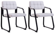 Set van 2 eetkamerstoelen Canada B Kunstleer wit weiß