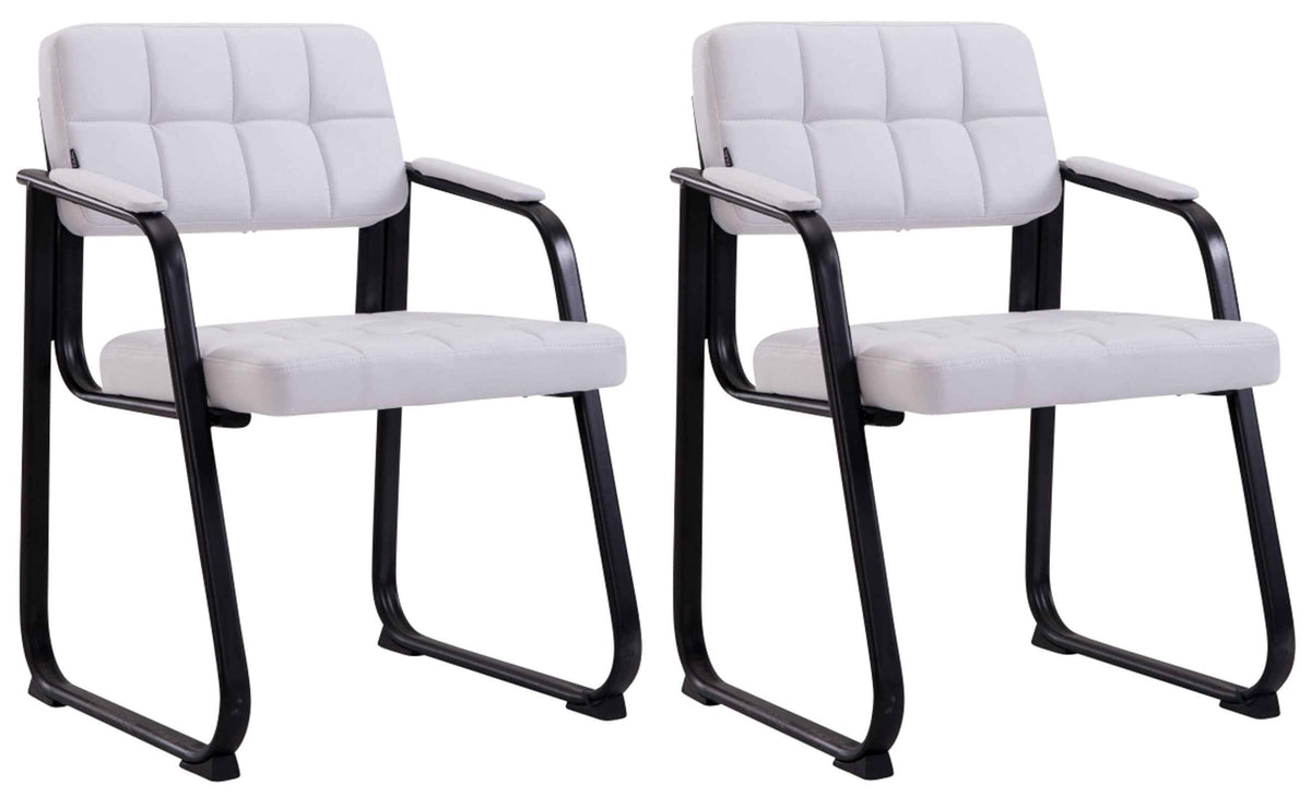 Set van 2 eetkamerstoelen Canada B Kunstleer wit weiß