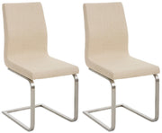 2er Set Esszimmerstühle Belfort Stoff creme