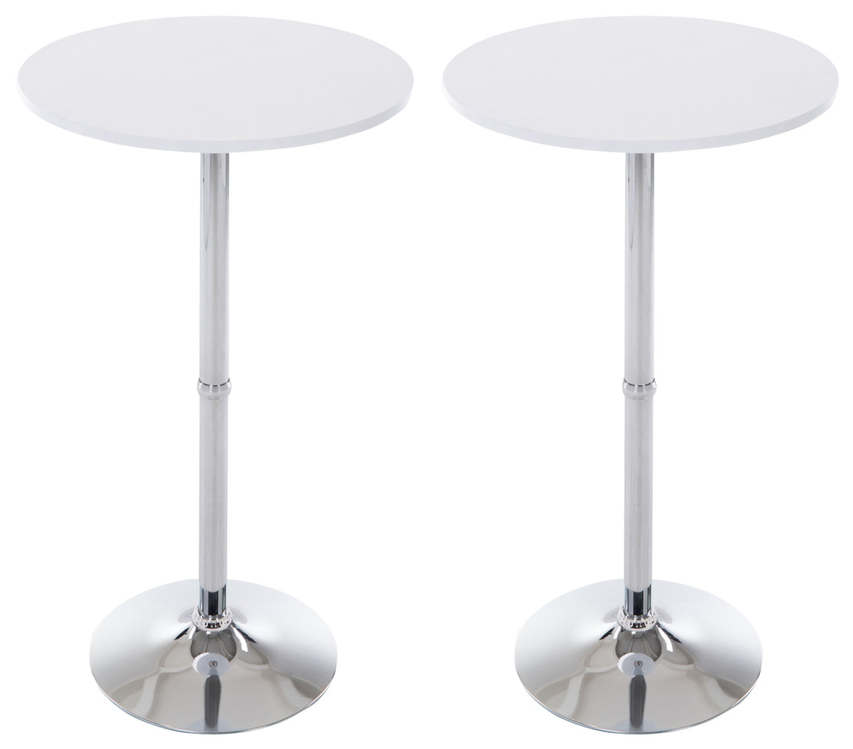 Set van 2 statafels rond Ø 60 cm mat wit weiß matt