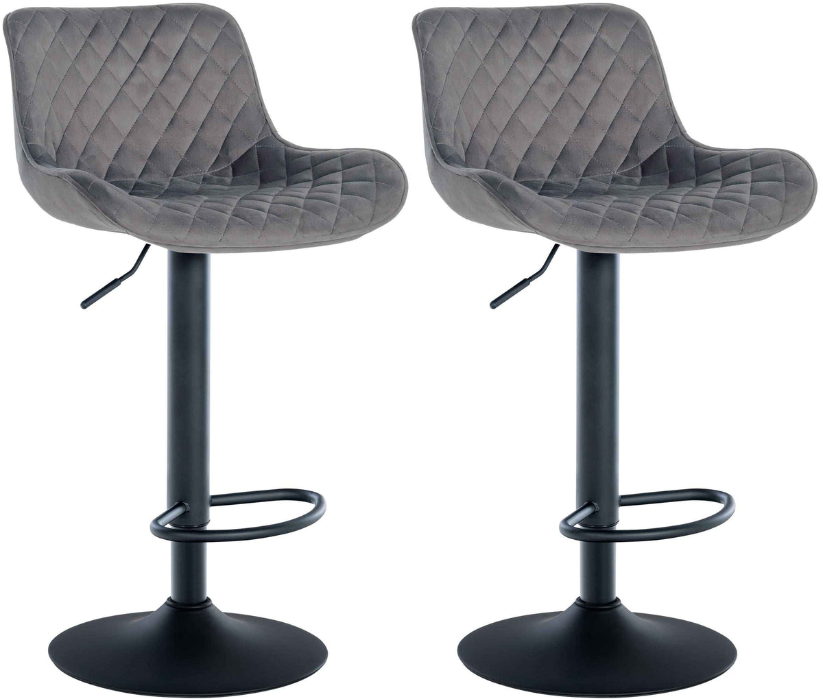 2er Set Barhocker Minosa Samt dunkelgrau