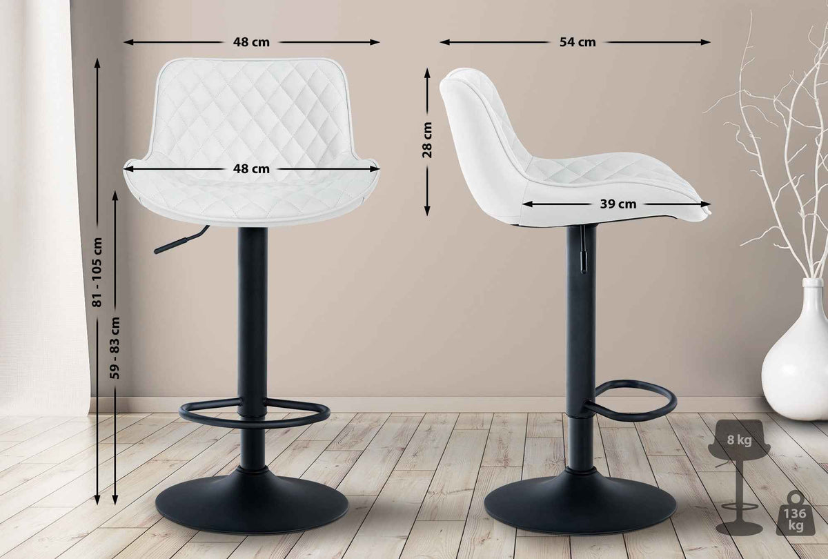 2er Set Barhocker Minosa Kunstleder weiß