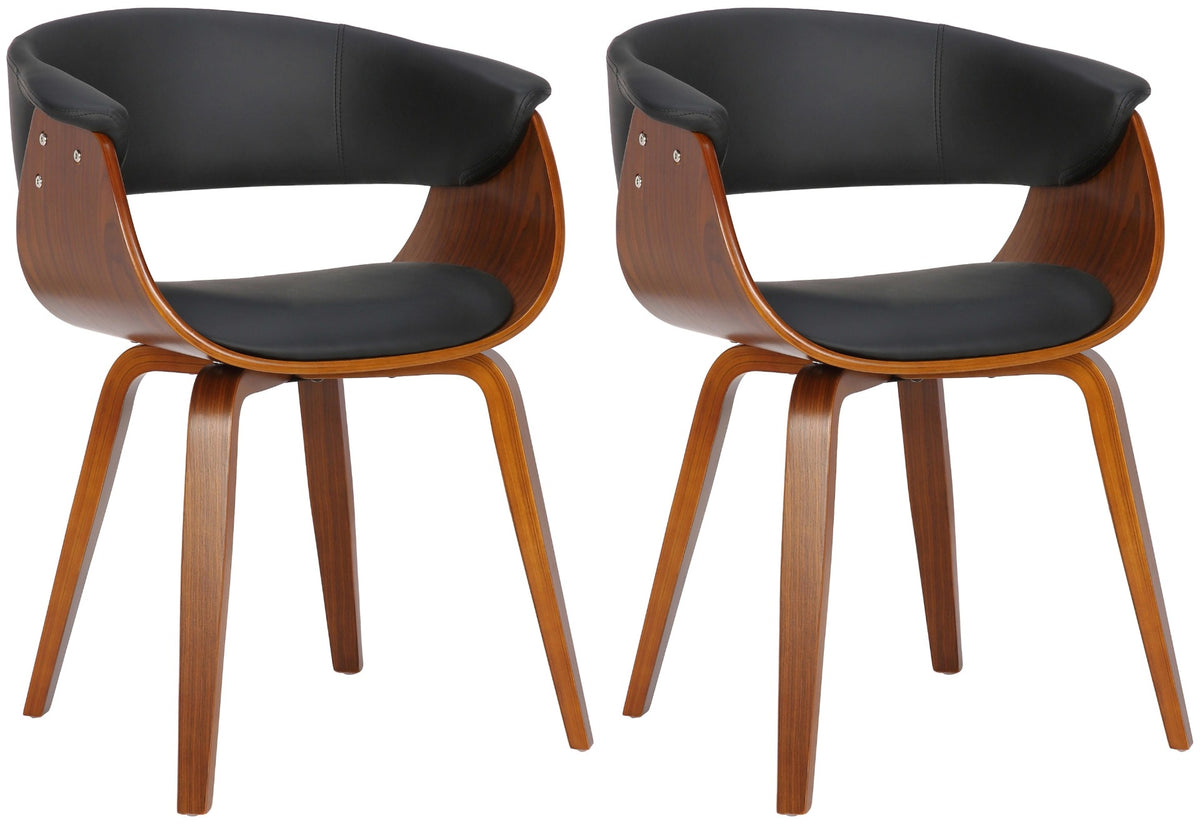 Set van 2 Bruce Eetkamerstoelen zwart schwarz