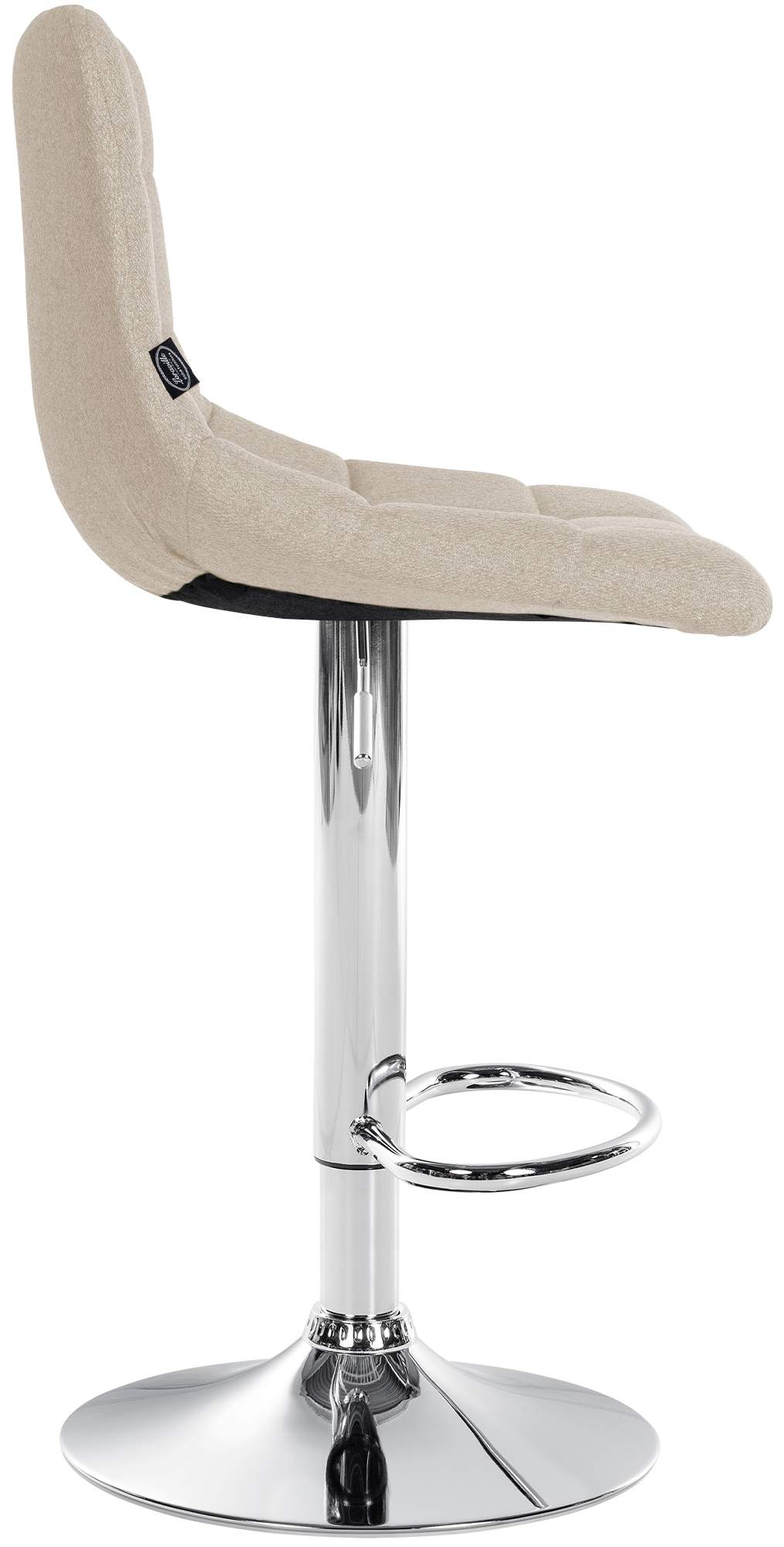 Barkruk Jerry Stof creme,chroom creme
