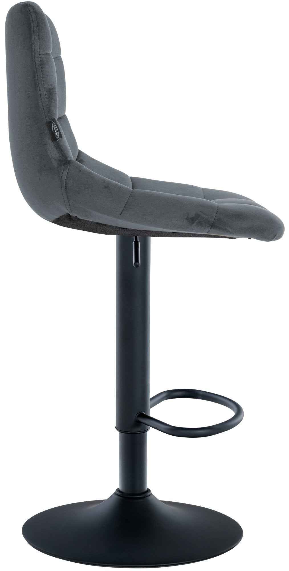 Barkruk Jerry Fluweel donkergrijs,zwart dunkelgrau