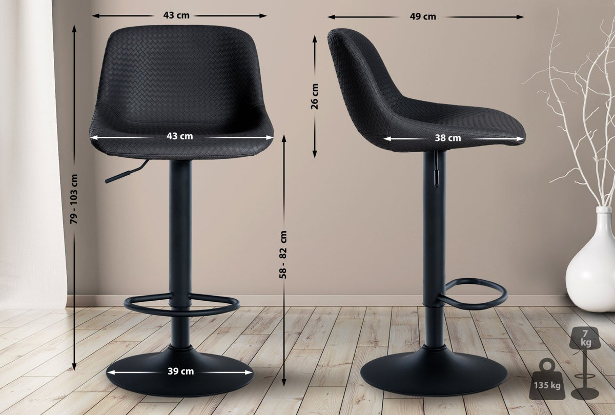 Barkruk Loft zwart,Kunstleer schwarz