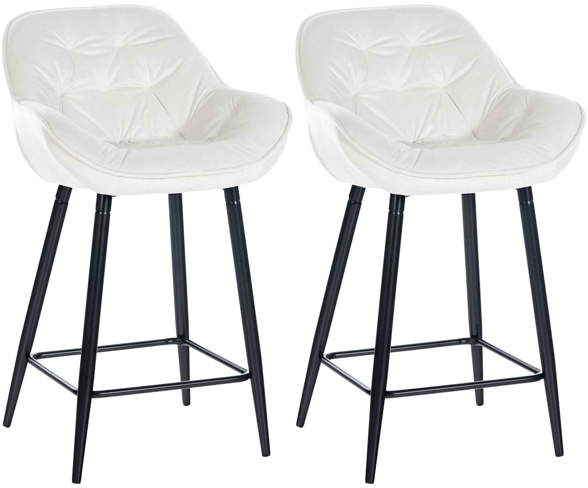 Set van 2 barkrukken Gibson fluweel cremewit cremeweiß
