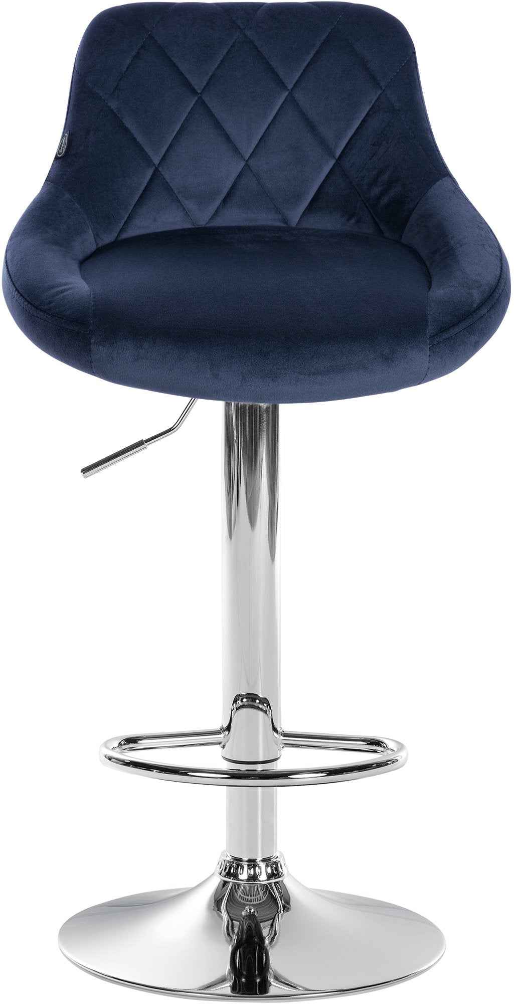 Barkruk Lazio fluweel blauw,chroom blau