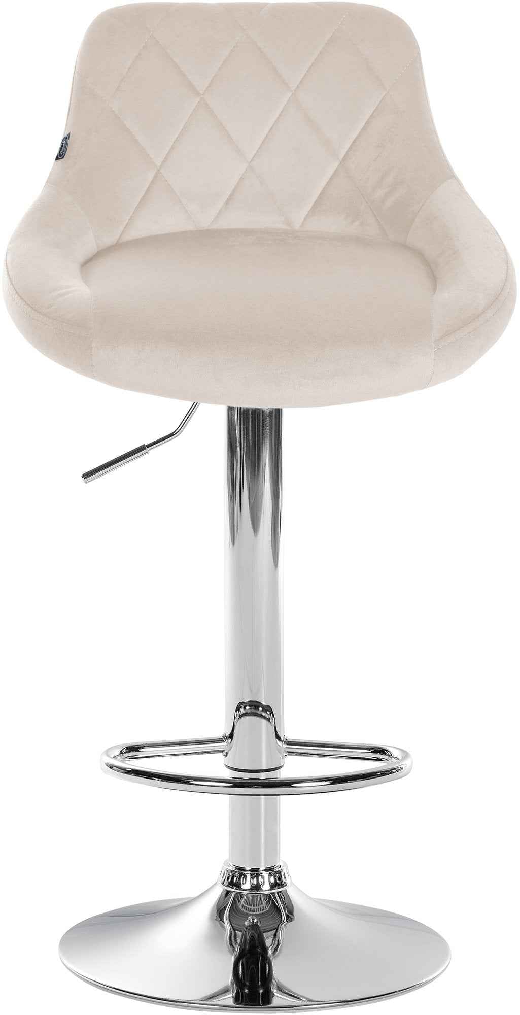 Barkruk Lazio fluweel creme,chroom creme