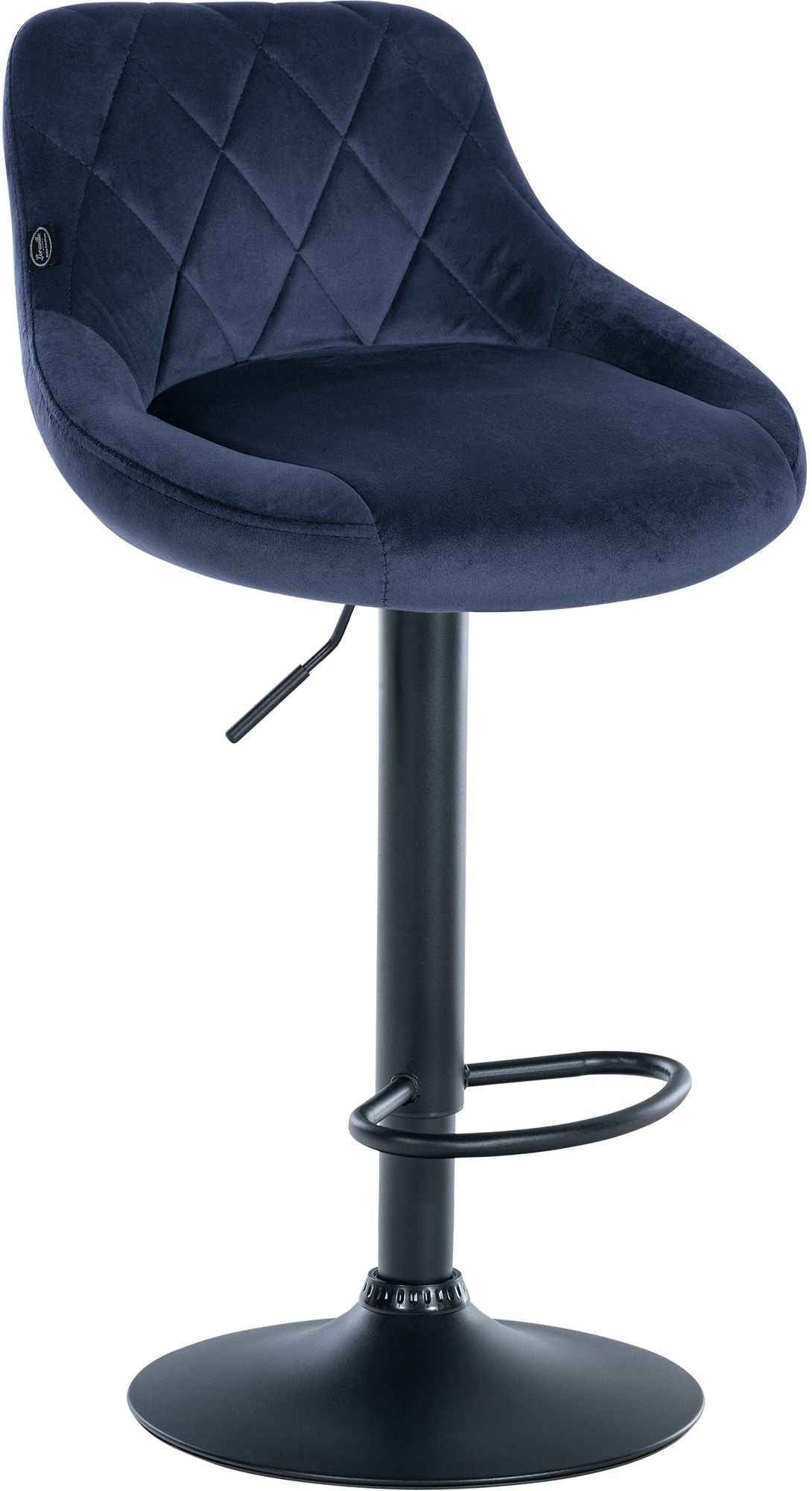 Barkruk Lazio fluweel blauw,zwart blau