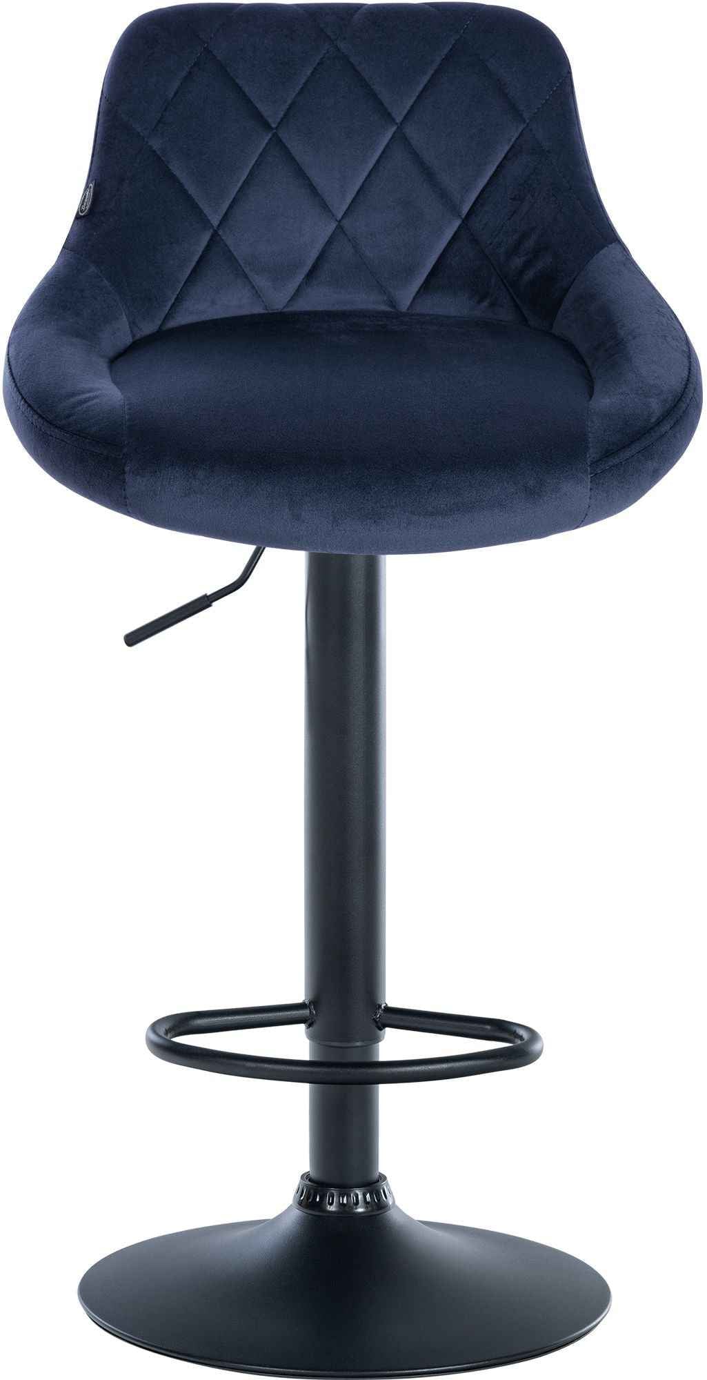 Barkruk Lazio fluweel blauw,zwart blau