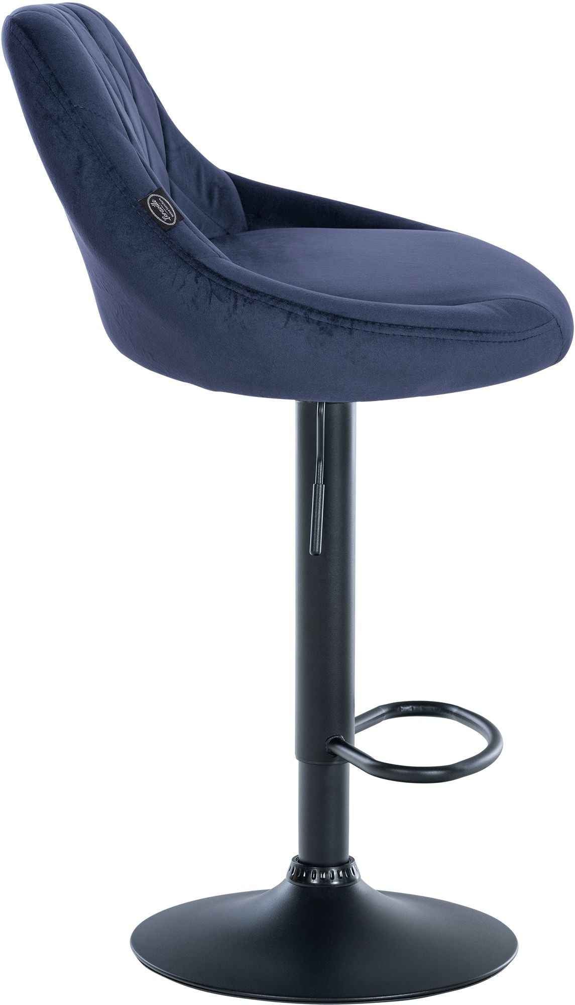 Barkruk Lazio fluweel blauw,zwart blau