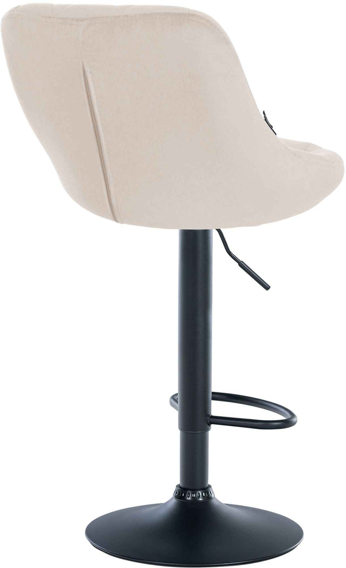 Barkruk Lazio fluweel creme,zwart creme
