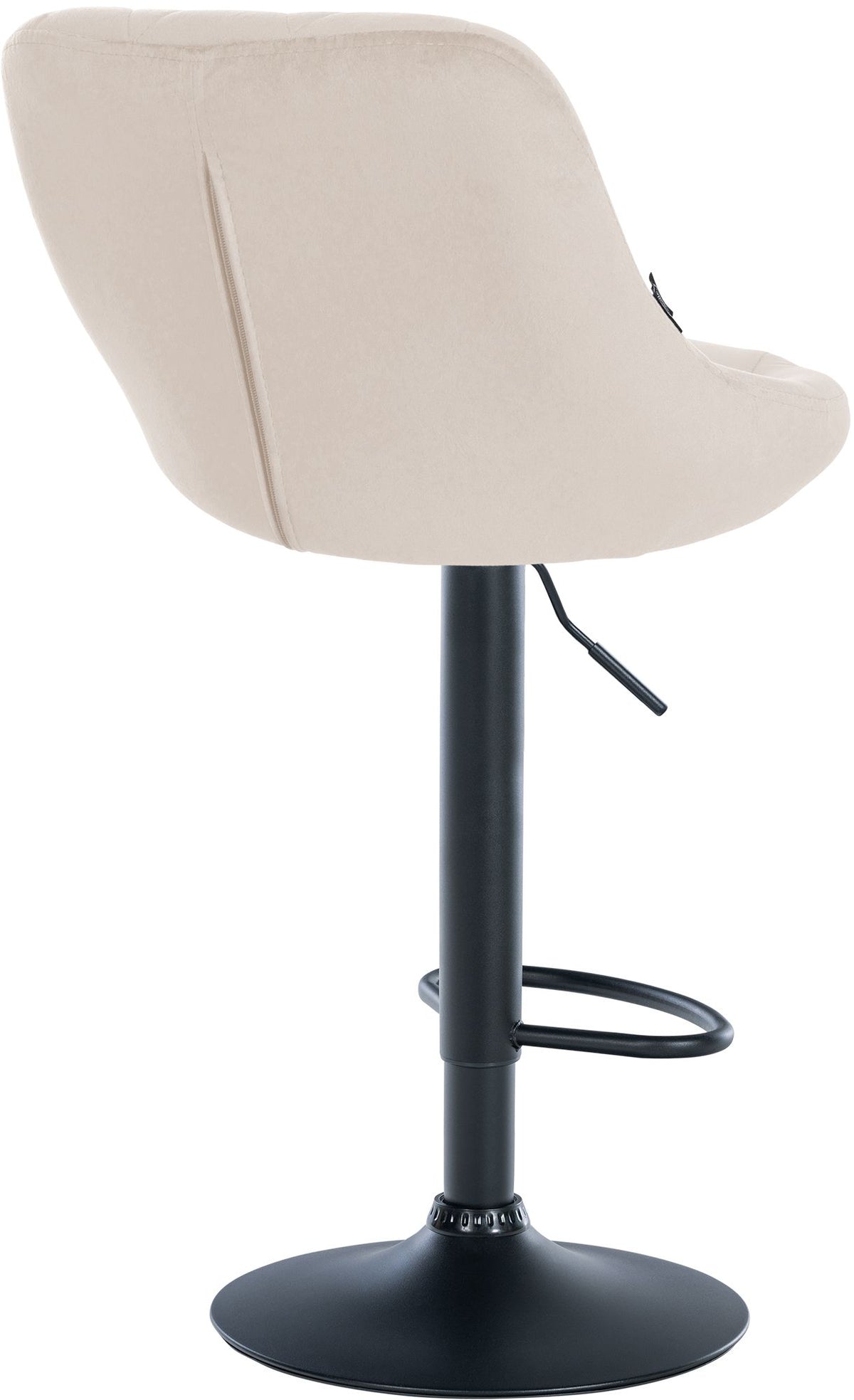 Barkruk Lazio fluweel creme,zwart creme