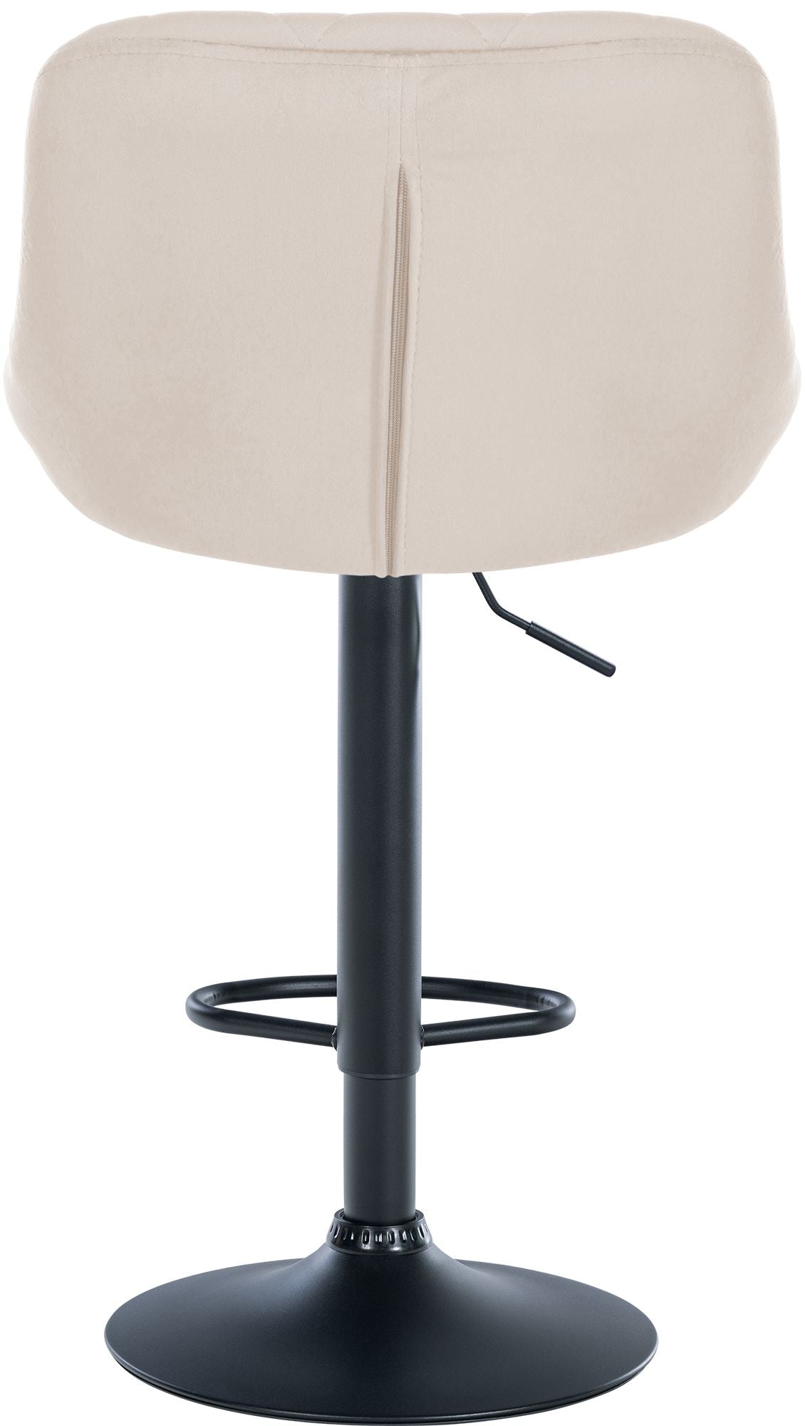 Barkruk Lazio fluweel creme,zwart creme