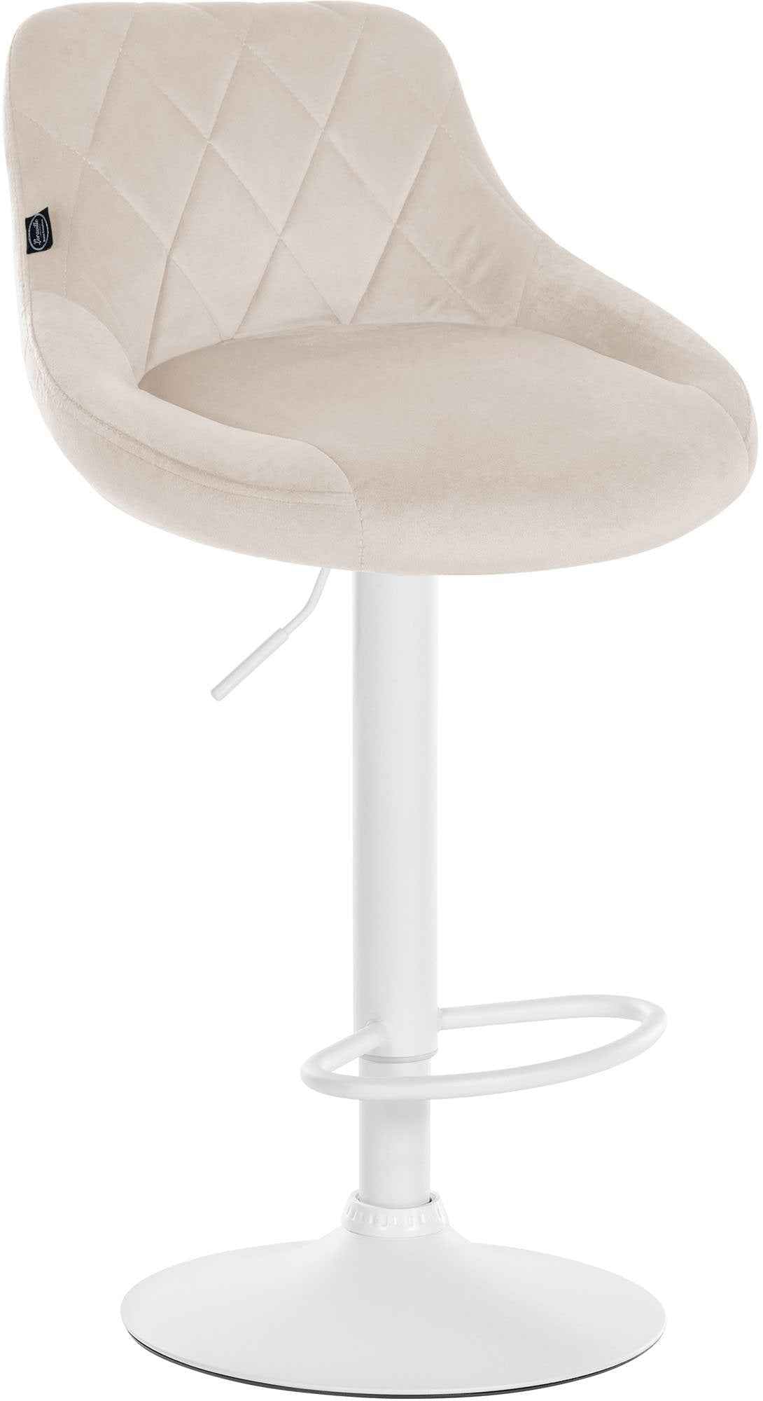 Barkruk Lazio fluweel creme,wit creme