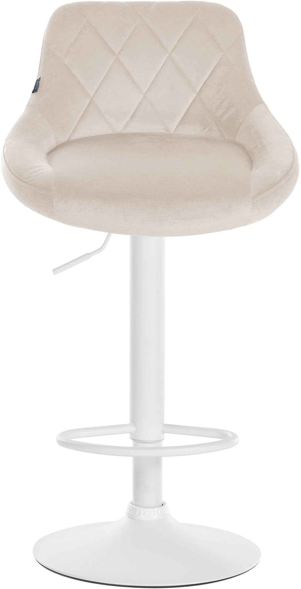 Barkruk Lazio fluweel creme,wit creme
