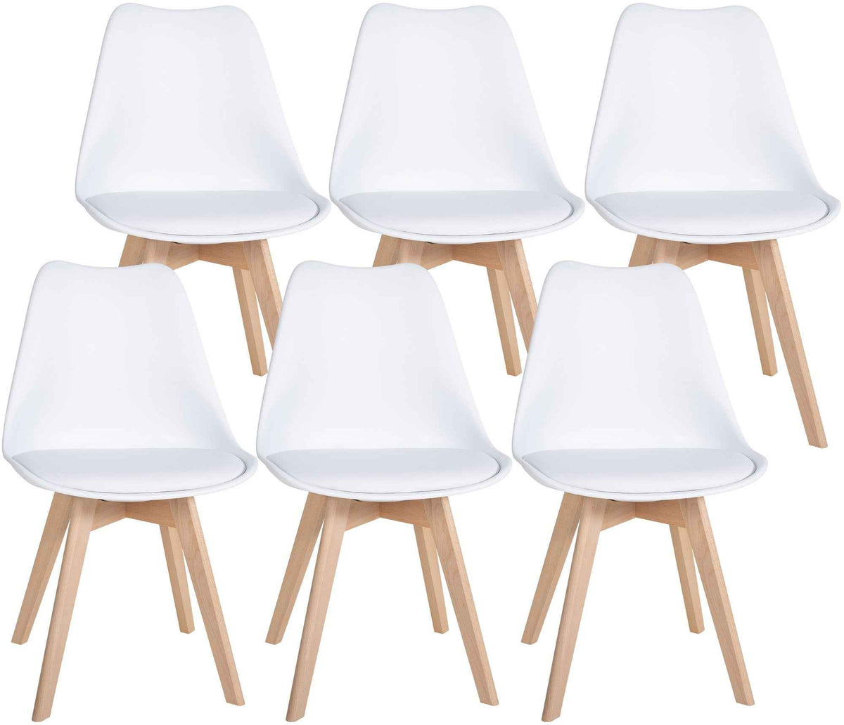 Set van 6 eetkamerstoelen Ramsey wit weiß