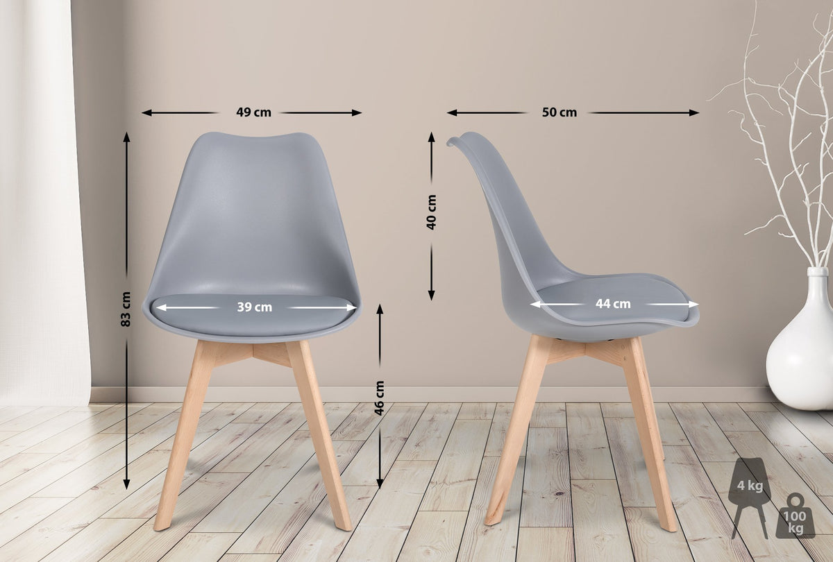 Set van 6 eetkamerstoelen Ramsey grijs grau