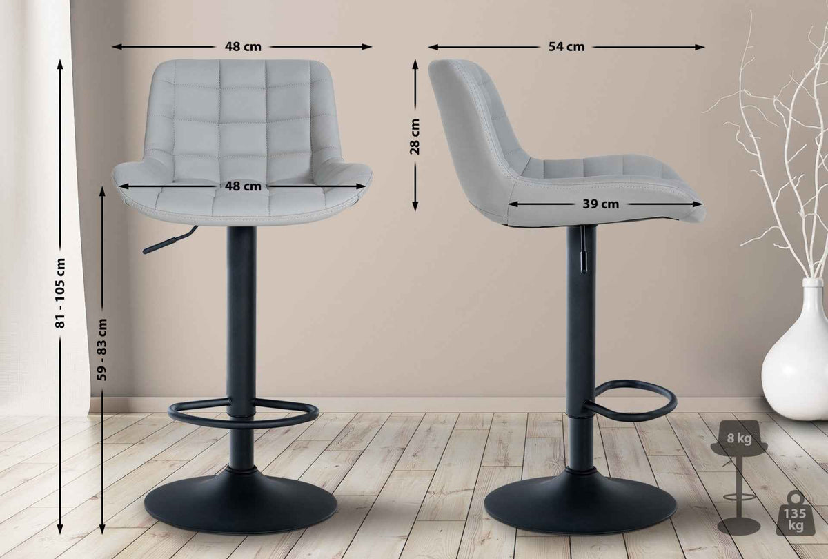 Barkruk Tover grijs,Kunstleer grau