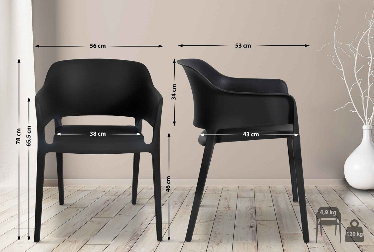 Set van 2 tuinstoelen Puebla zwart schwarz
