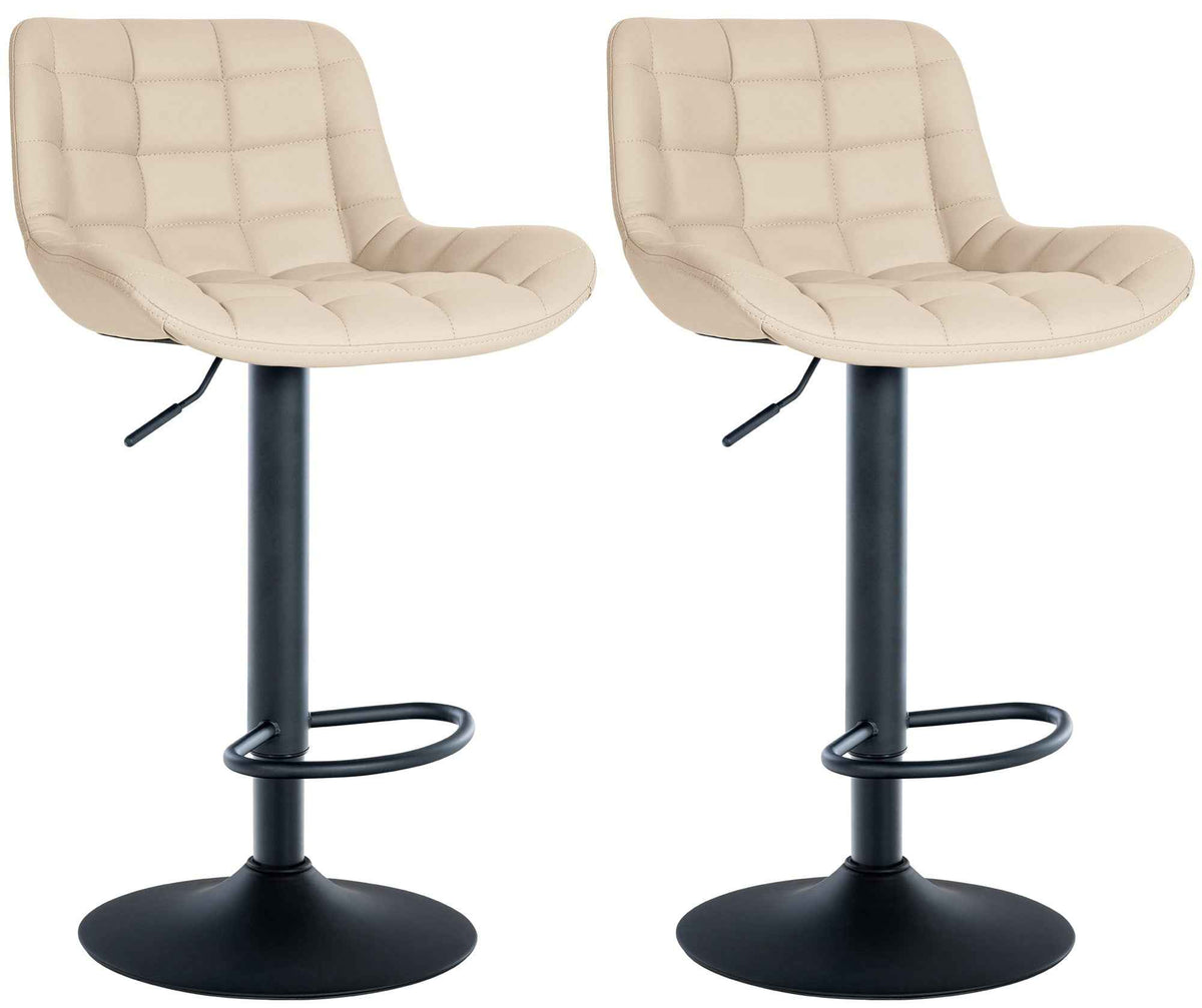 Set van 2 barkrukken Tover creme,Kunstleer creme