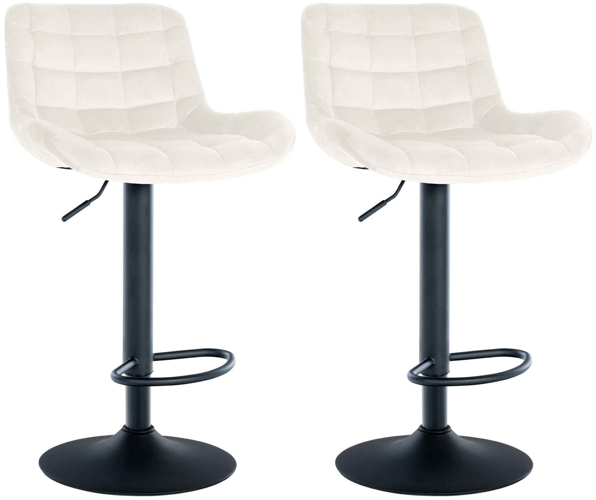 Set van 2 barkrukken Tover creme,Fluweel creme