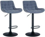 Set van 2 barkrukken Tover blauw,Stof blau
