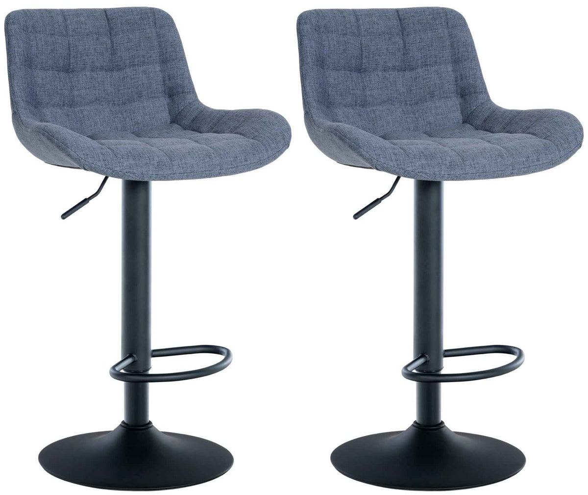 Set van 2 barkrukken Tover blauw,Stof blau