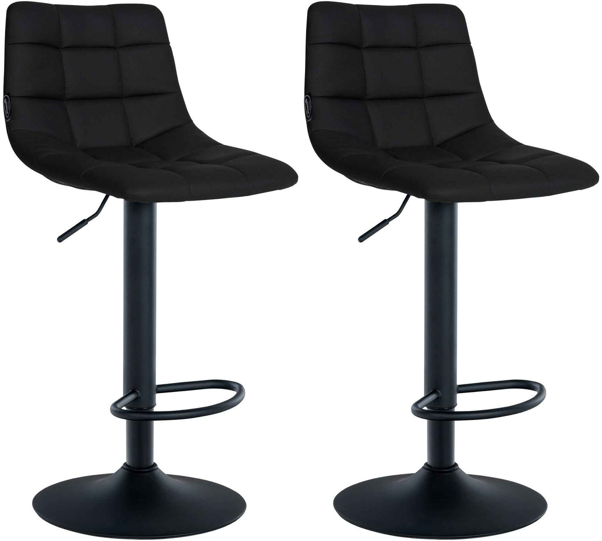 Set van 2 barkrukken Jerry kunstleer zwart,zwart schwarz