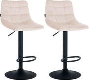 Set van 2 barkrukken Jerry Fluweel beige,zwart beige