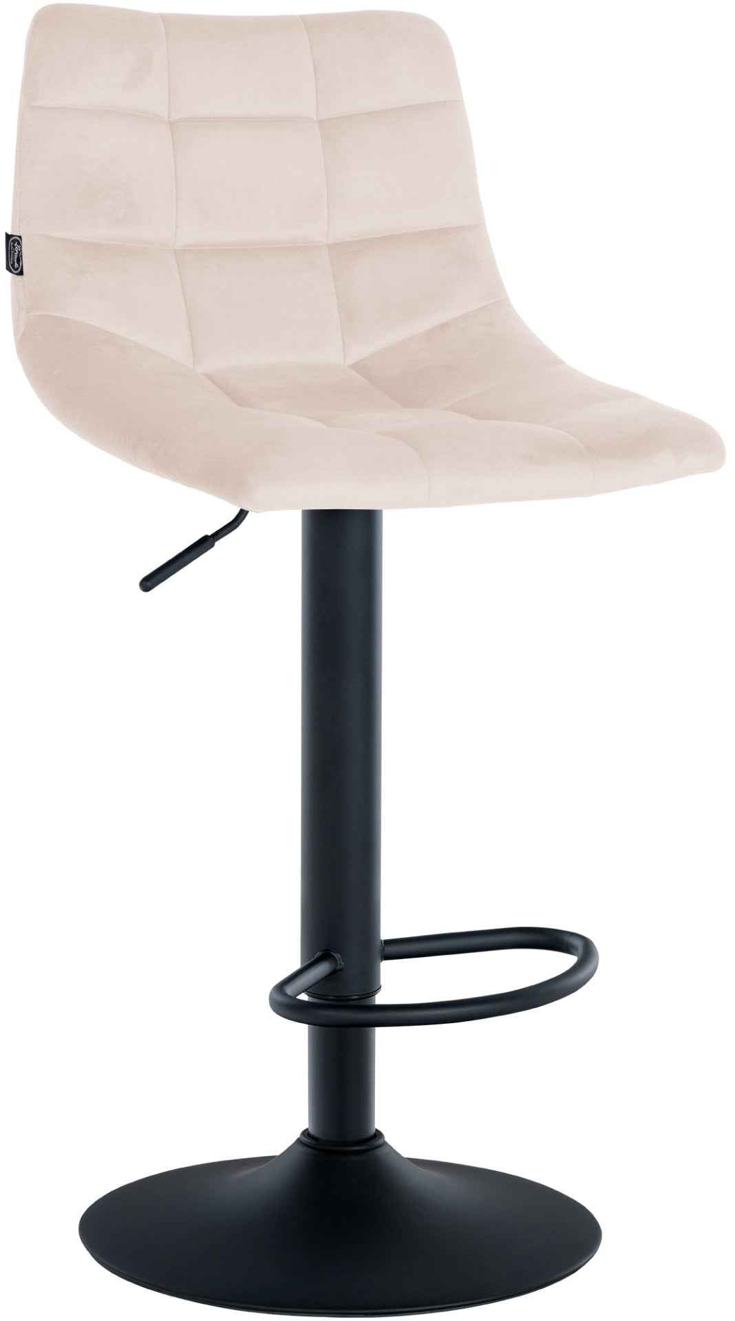 Set van 2 barkrukken Jerry Fluweel beige,zwart beige