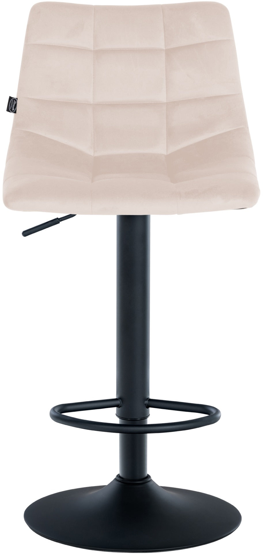 Set van 2 barkrukken Jerry Fluweel beige,zwart beige