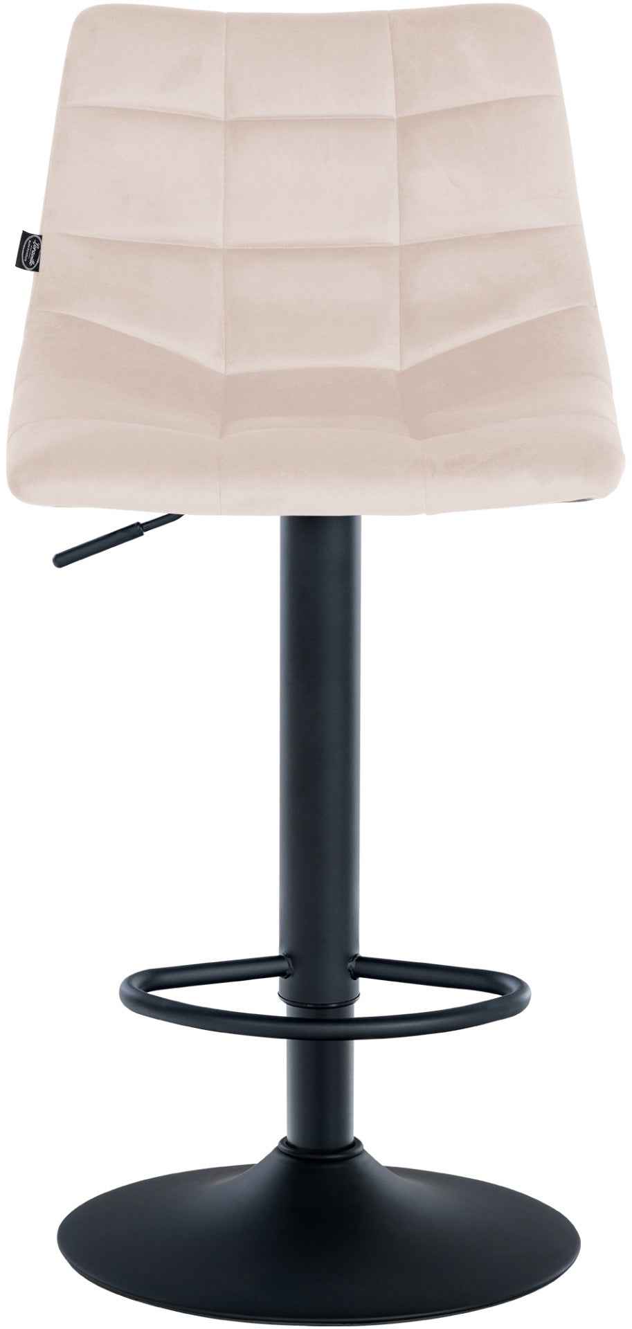 Set van 2 barkrukken Jerry Fluweel beige,zwart beige