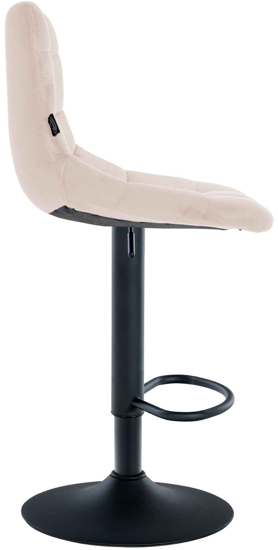 Set van 2 barkrukken Jerry Fluweel beige,zwart beige