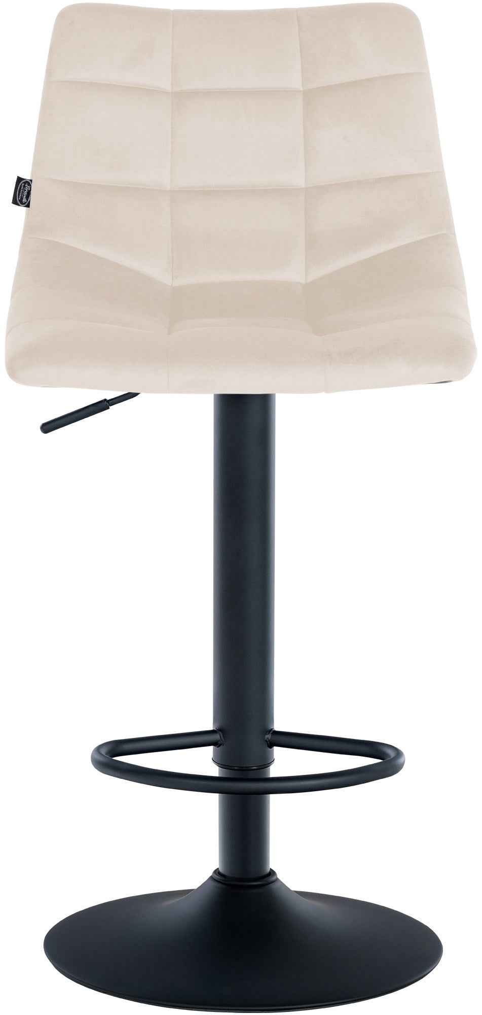 Set van 2 barkrukken Jerry Fluweel creme,zwart creme
