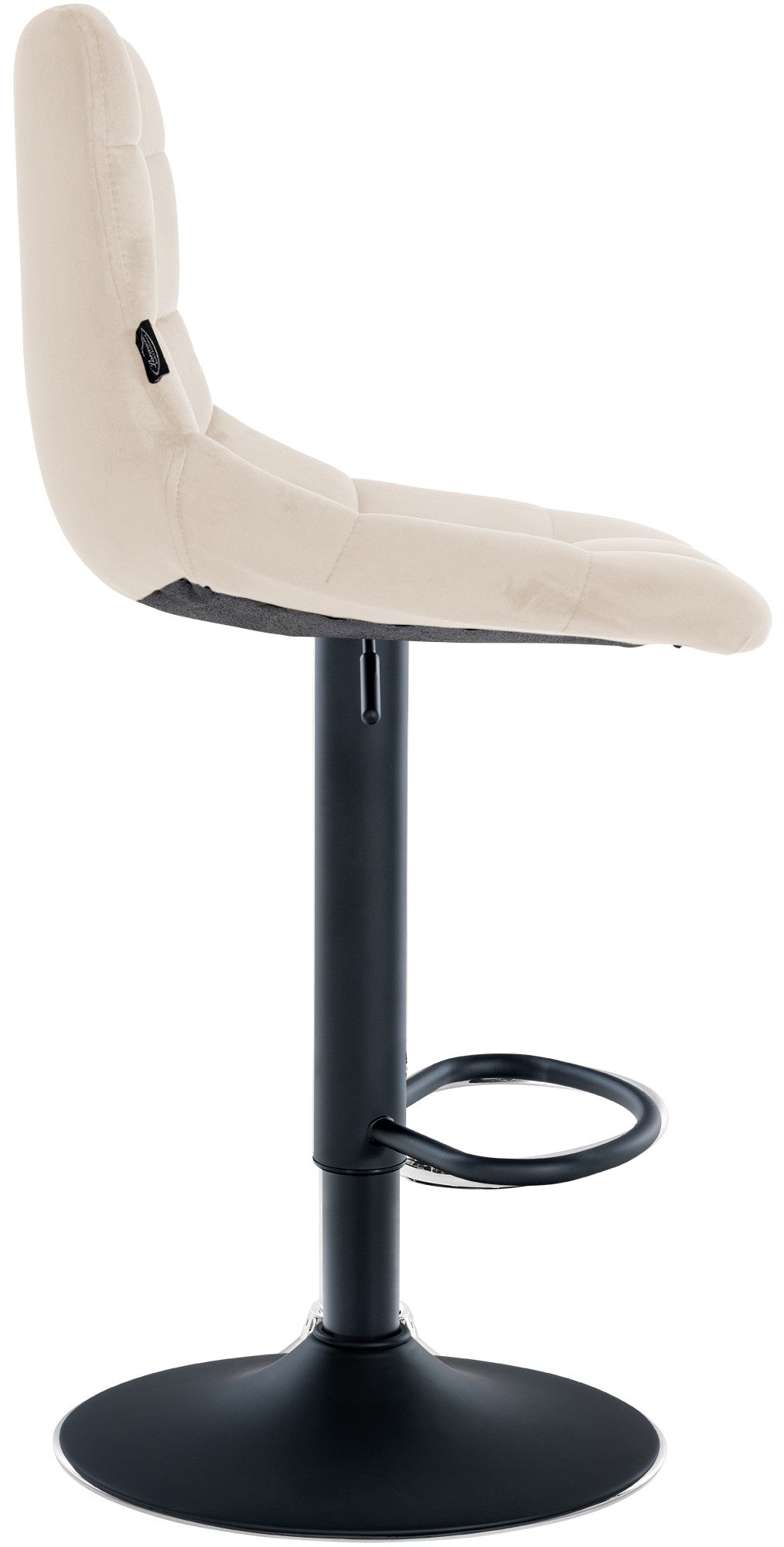 Set van 2 barkrukken Jerry Fluweel creme,zwart creme