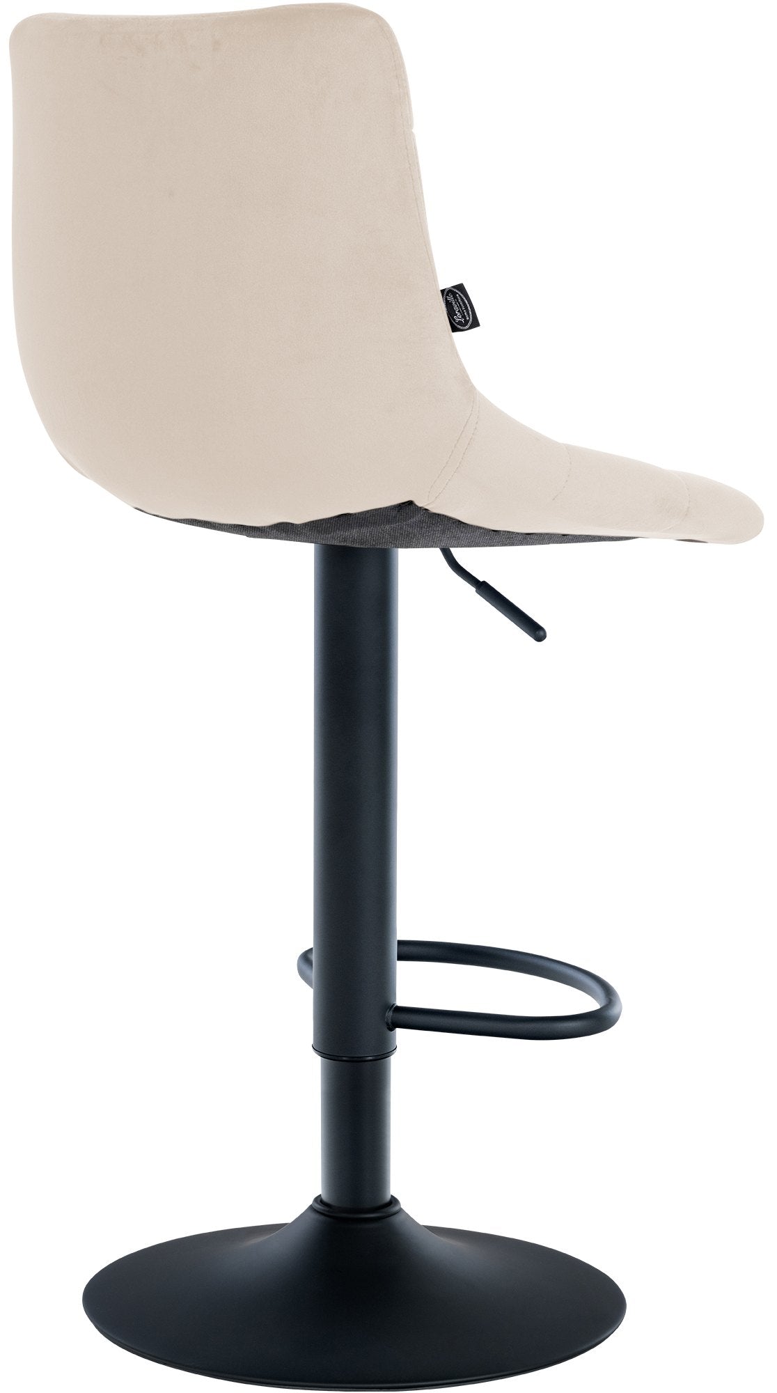 Set van 2 barkrukken Jerry Fluweel creme,zwart creme